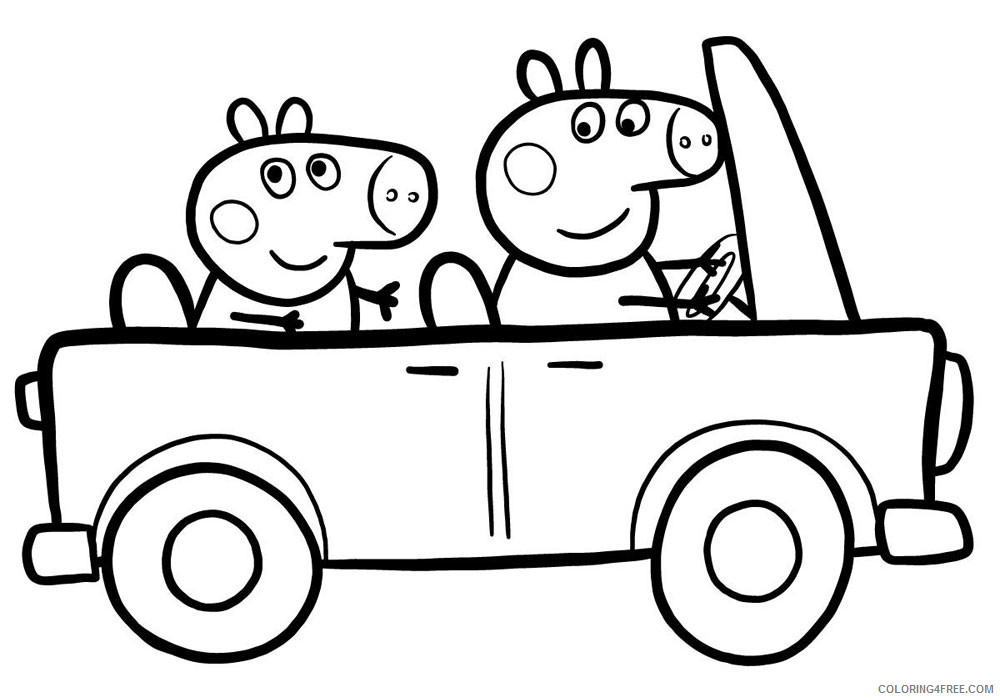 Peppa Pig Coloring Pages Cartoons Peppa pig car Printable 2020 4840