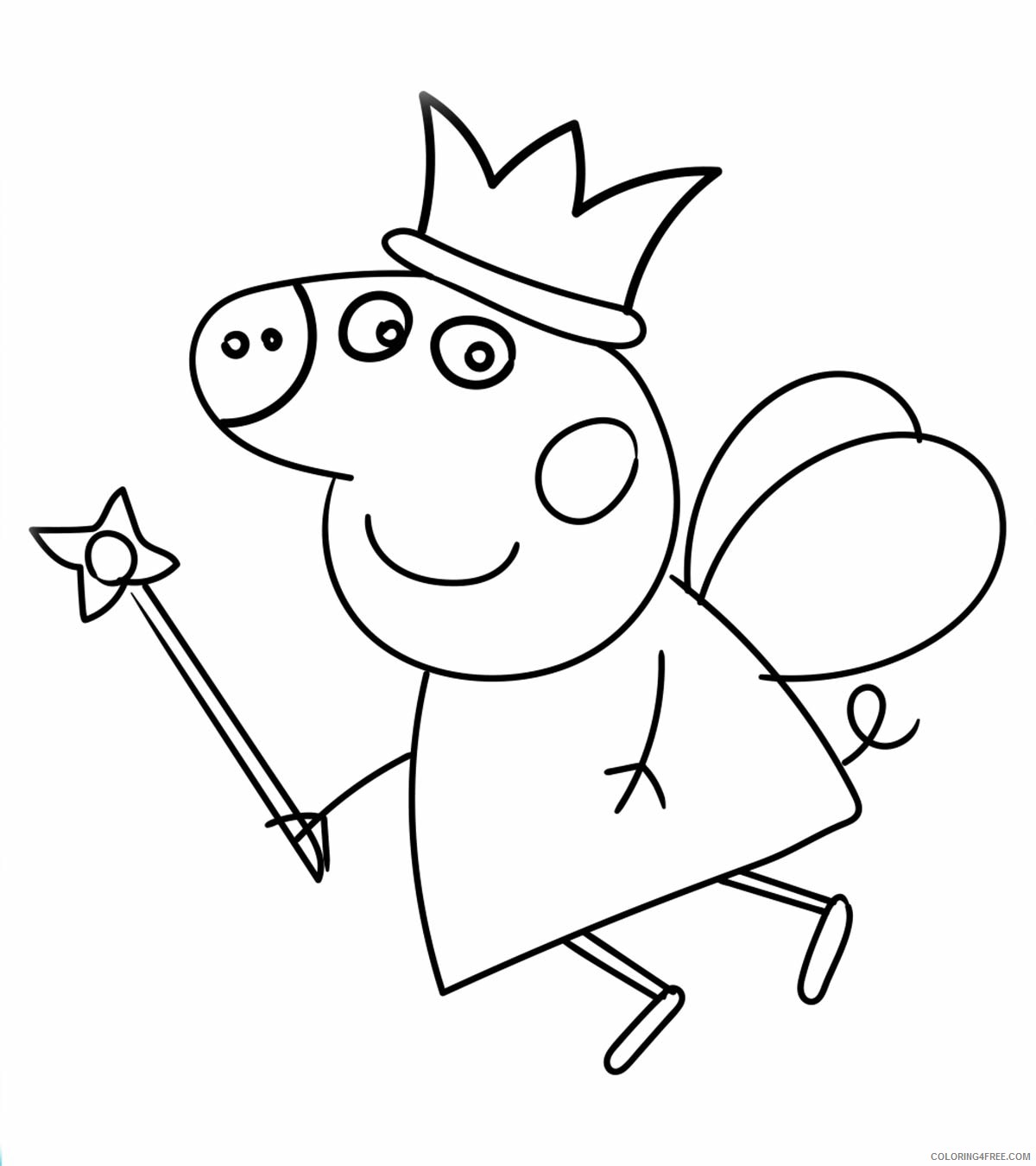 Peppa Pig Coloring Pages Cartoons Peppa pig fairy Printable 2020 4857 Coloring4free