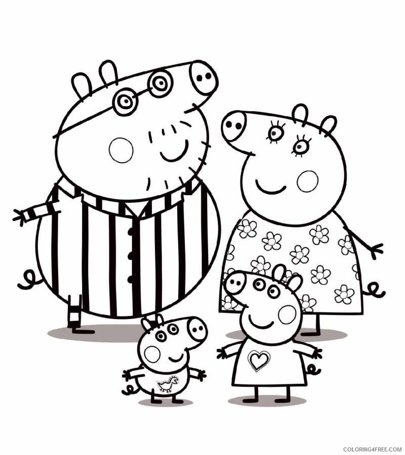 Peppa Pig Coloring Pages Cartoons Peppa pig family pictures Printable 2020 4859 Coloring4free