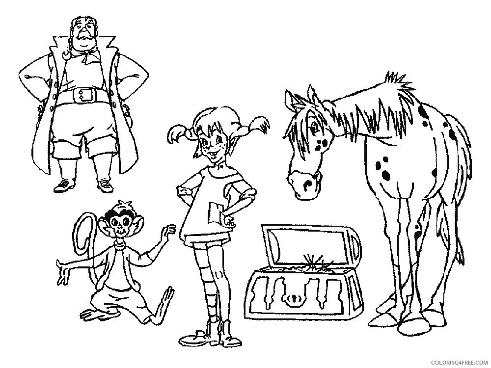 Pippi Longstocking Coloring Pages Cartoons Pippi Longstocking 5 Printable 2020 4916 Coloring4free