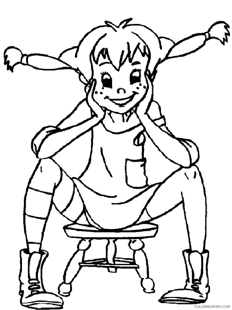 Pippi Longstocking Coloring Pages Cartoons Pippi Longstocking 6 Printable 2020 4917 Coloring4free
