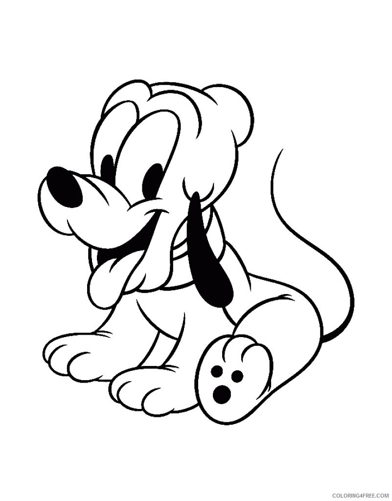 Pluto Coloring Pages Cartoons Baby Animal Pluto Printable 2020 4921 Coloring4free