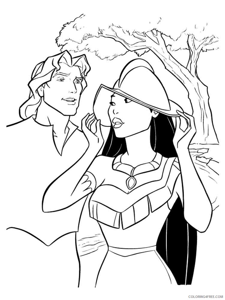 Pocahontas Coloring Pages Cartoons pocahontas 18 Printable 2020 5015 Coloring4free