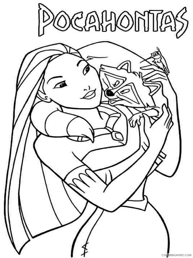Pocahontas Coloring Pages Cartoons pocahontas 19 Printable 2020 5016 Coloring4free