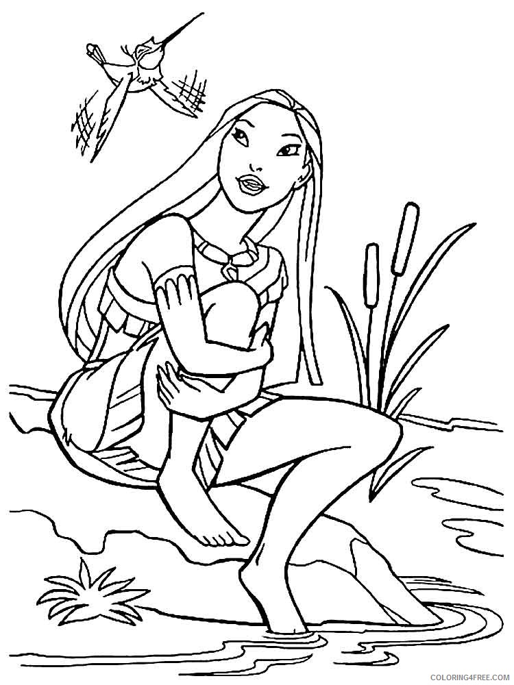 Pocahontas Coloring Pages Cartoons pocahontas 2 Printable 2020 5017 Coloring4free