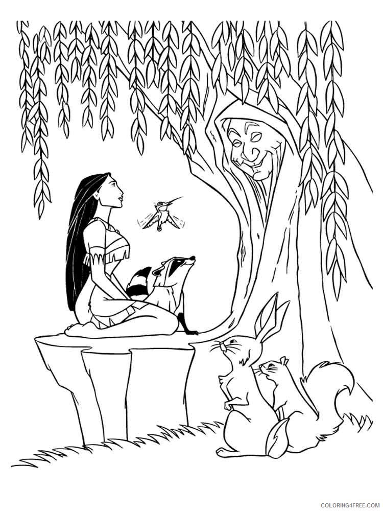 Pocahontas Coloring Pages Cartoons pocahontas 7 Printable 2020 5019 Coloring4free