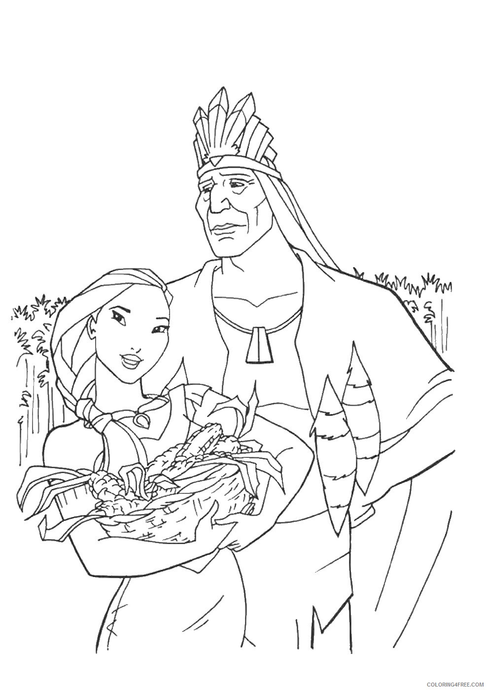 Pocahontas Coloring Pages Cartoons pocahontas_cl_05 Printable 2020 4999 Coloring4free