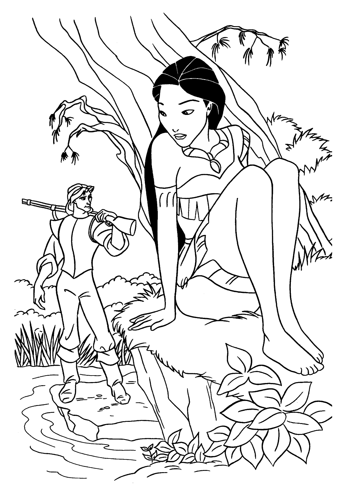 Pocahontas Coloring Pages Cartoons pocahontas_cl_29 Printable 2020 5003 Coloring4free