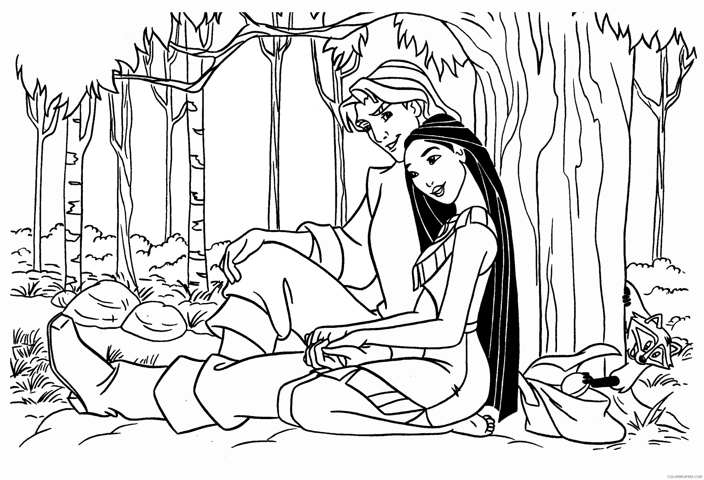 Pocahontas Coloring Pages Cartoons pocahontas_cl_34 Printable 2020 5005 Coloring4free