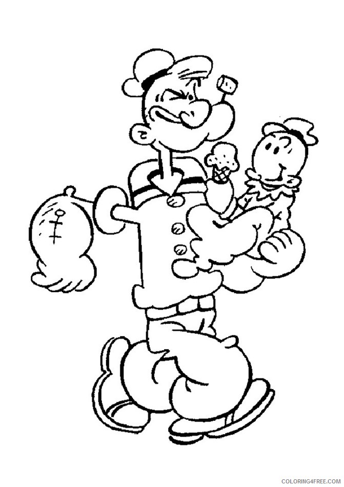 Popeye Coloring Pages Cartoons 1533088490_popeye holding boy a4 Printable 2020 5031 Coloring4free