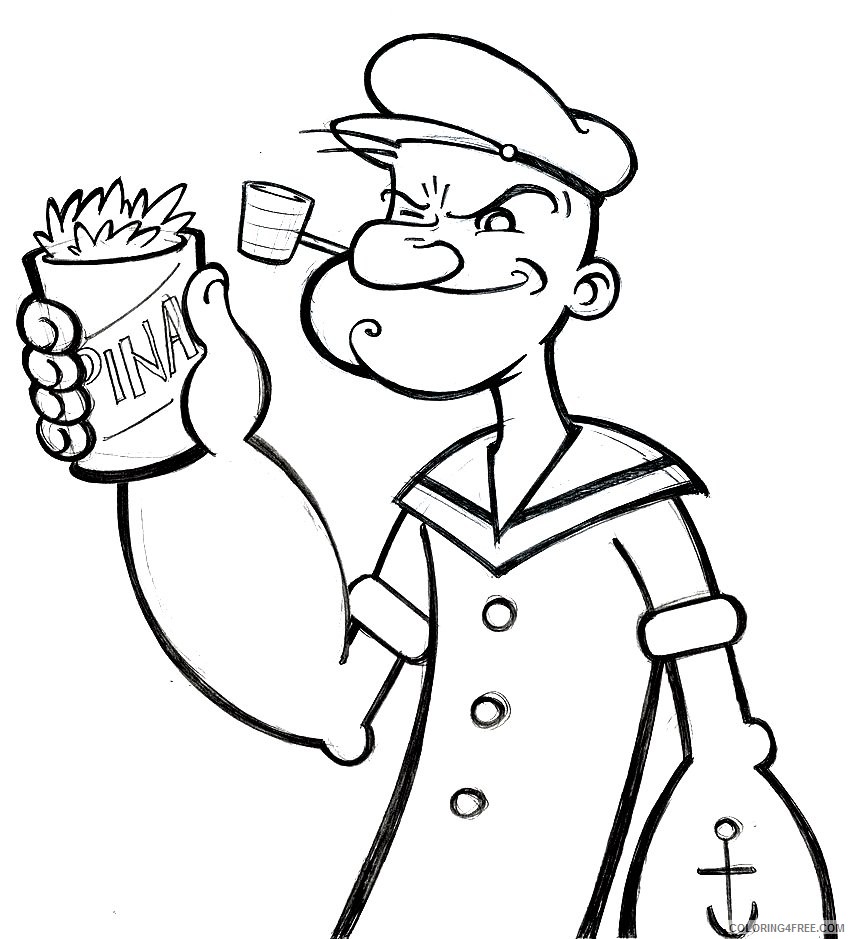 Popeye Coloring Pages Cartoons Free Popeye Printable 2020 5033 Coloring4free