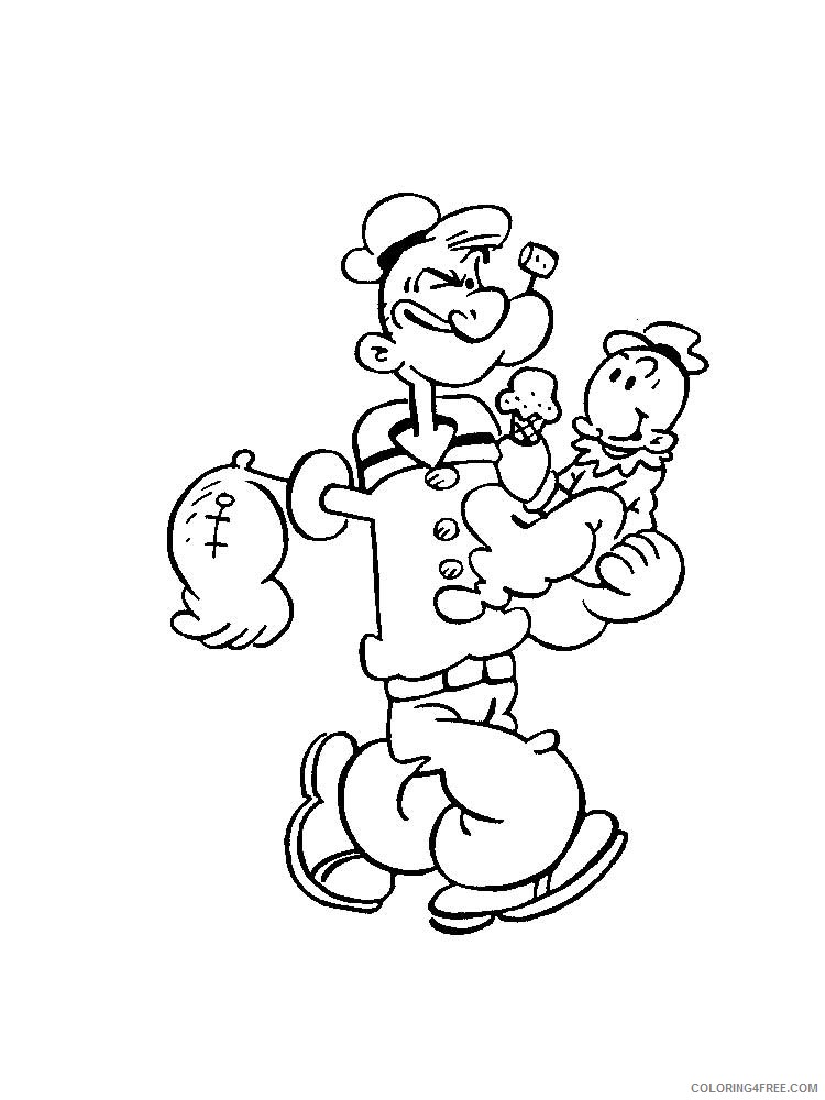 Popeye Coloring Pages Cartoons Popeye 1 Printable 2020 5041 Coloring4free