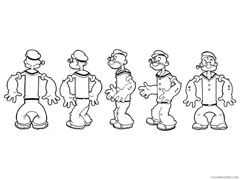 Popeye Coloring Pages Cartoons Popeye 5 Printable 2020 5048 Coloring4free