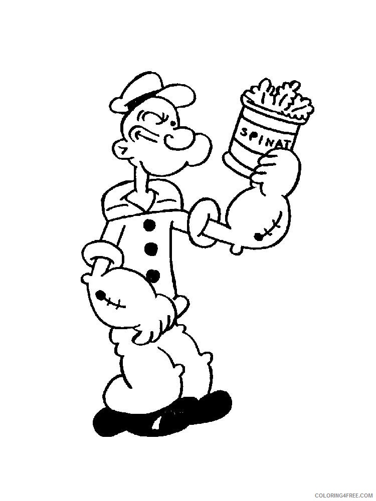 Popeye Coloring Pages Cartoons Popeye 7 Printable 2020 5050 Coloring4free
