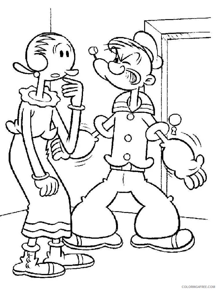 Popeye Coloring Pages Cartoons Popeye 8 Printable 2020 5051 Coloring4free
