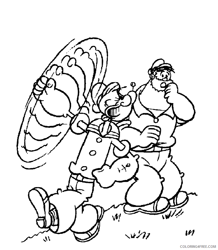 Popeye Coloring Pages Cartoons Popeye Free Printable 2020 5054 Coloring4free