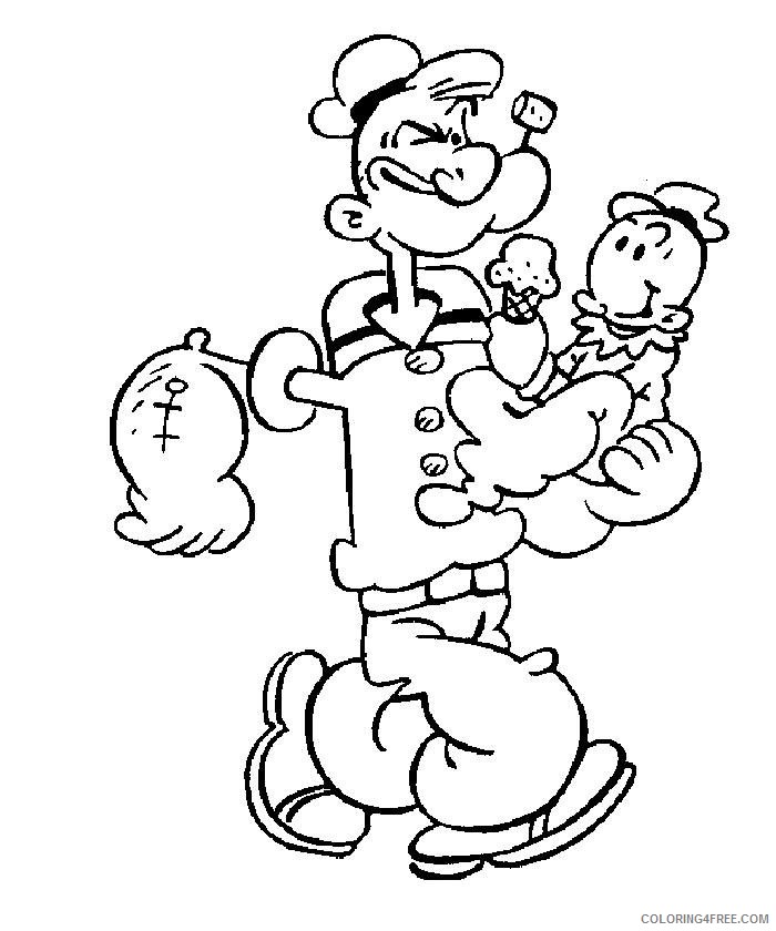 Popeye Coloring Pages Cartoons Popeye Ice Cream Printable 2020 5058 Coloring4free