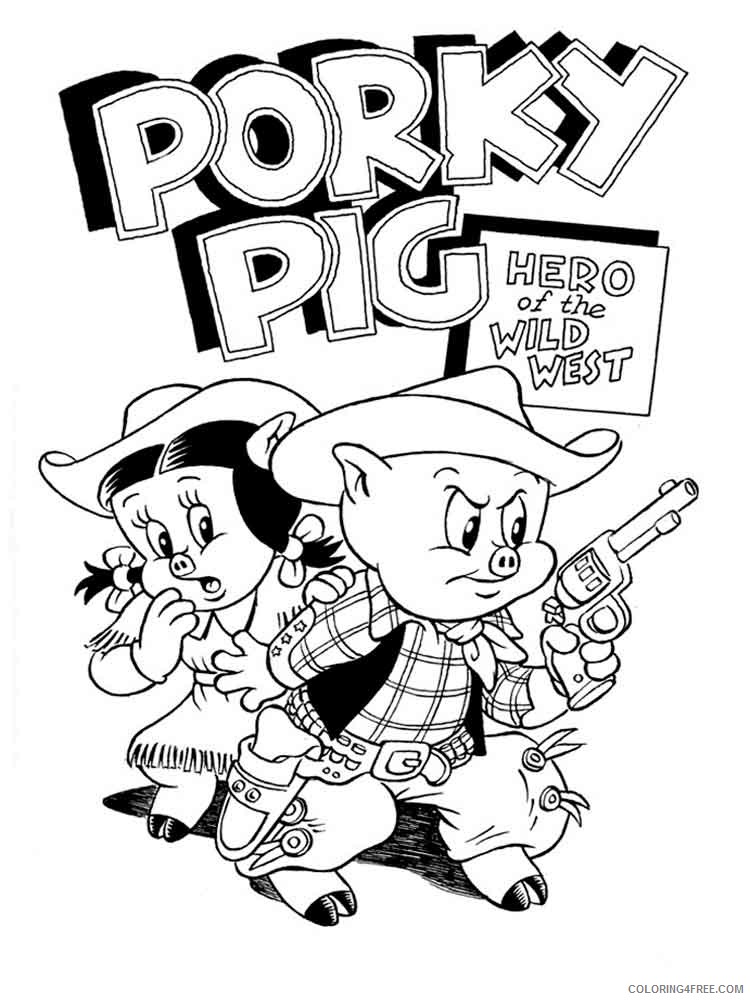 Porky Pig Coloring Pages Cartoons porky pig 11 Printable 2020 5065 Coloring4free