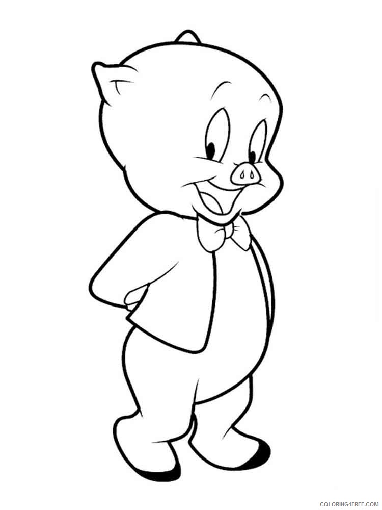 Porky Pig Coloring Pages Cartoons porky pig 13 Printable 2020 5066 Coloring4free