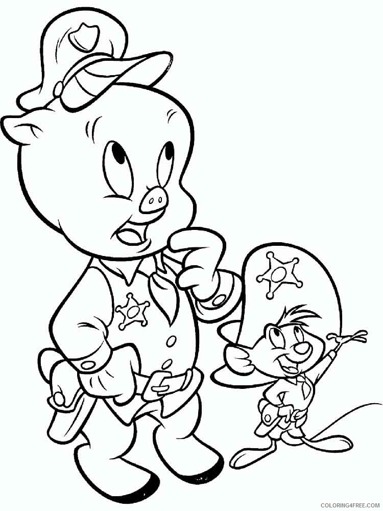 Porky Pig Coloring Pages Cartoons porky pig 4 Printable 2020 5068 Coloring4free