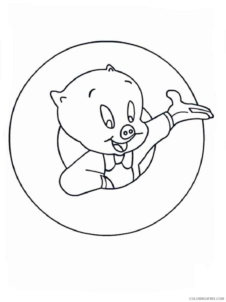 Porky Pig Coloring Pages Cartoons porky pig 5 Printable 2020 5069 Coloring4free