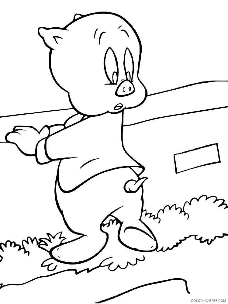 Porky Pig Coloring Pages Cartoons porky pig 8 Printable 2020 5070 Coloring4free