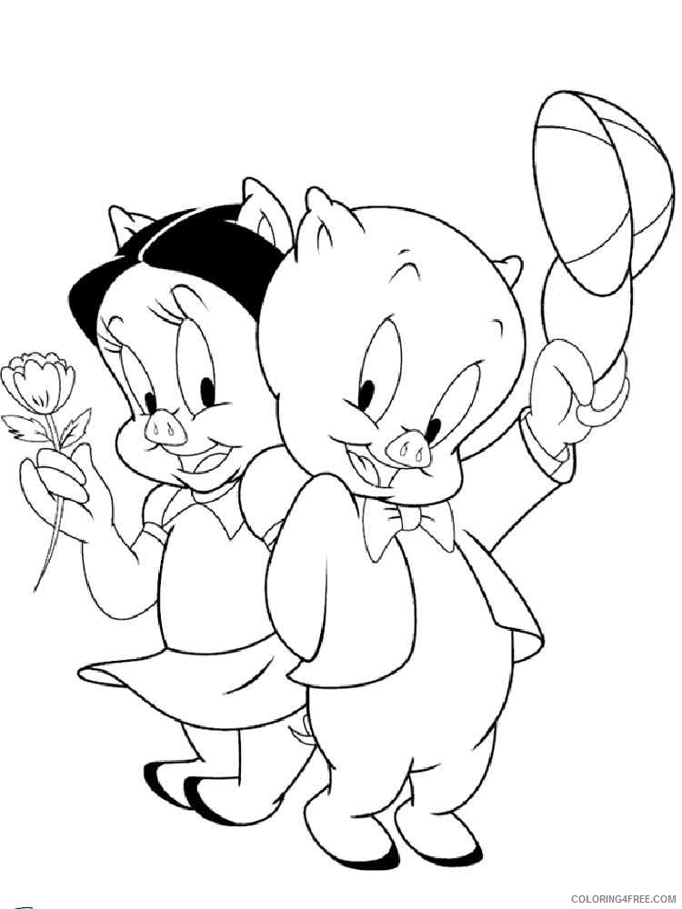 Porky Pig Coloring Pages Cartoons porky pig 9 Printable 2020 5071 Coloring4free