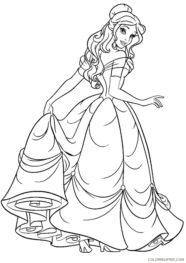 Princess Belle Coloring Pages Cartoons 1528336251_belle a4 Printable 2020 5083 Coloring4free