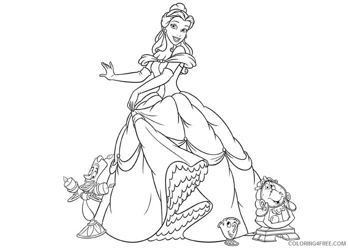 Princess Belle Coloring Pages Cartoons Belle 2 Printable 2020 5091 Coloring4free