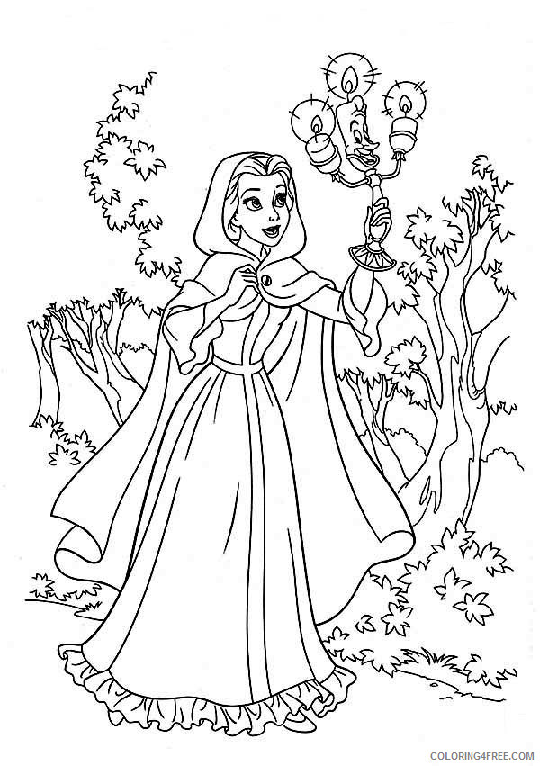 Princess Belle Coloring Pages Cartoons Belle Looking For Her Father Printable 2020 5096 Coloring4free