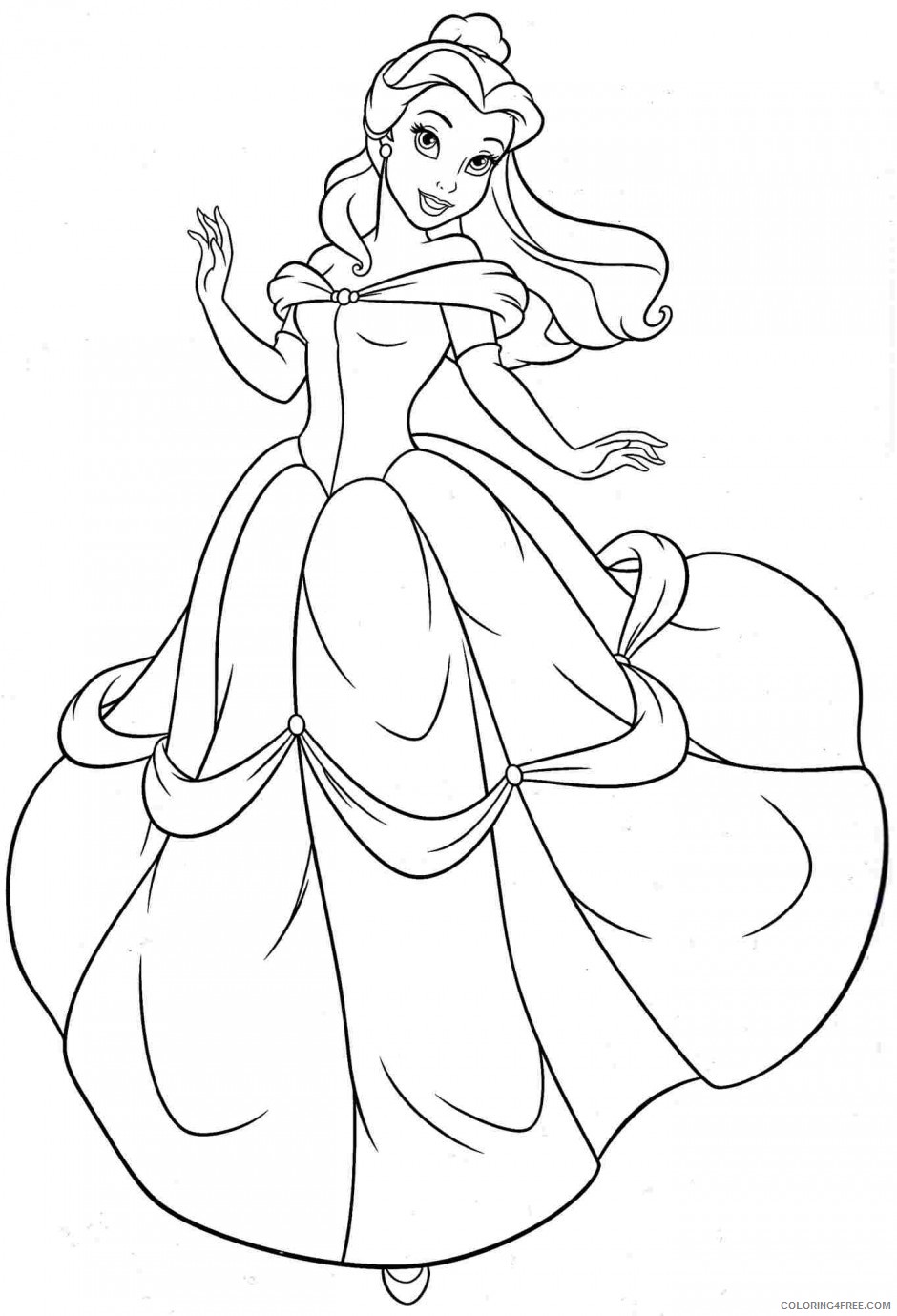 Princess Belle Coloring Pages Cartoons Belle Princess 2 Printable 2020 5099 Coloring4free