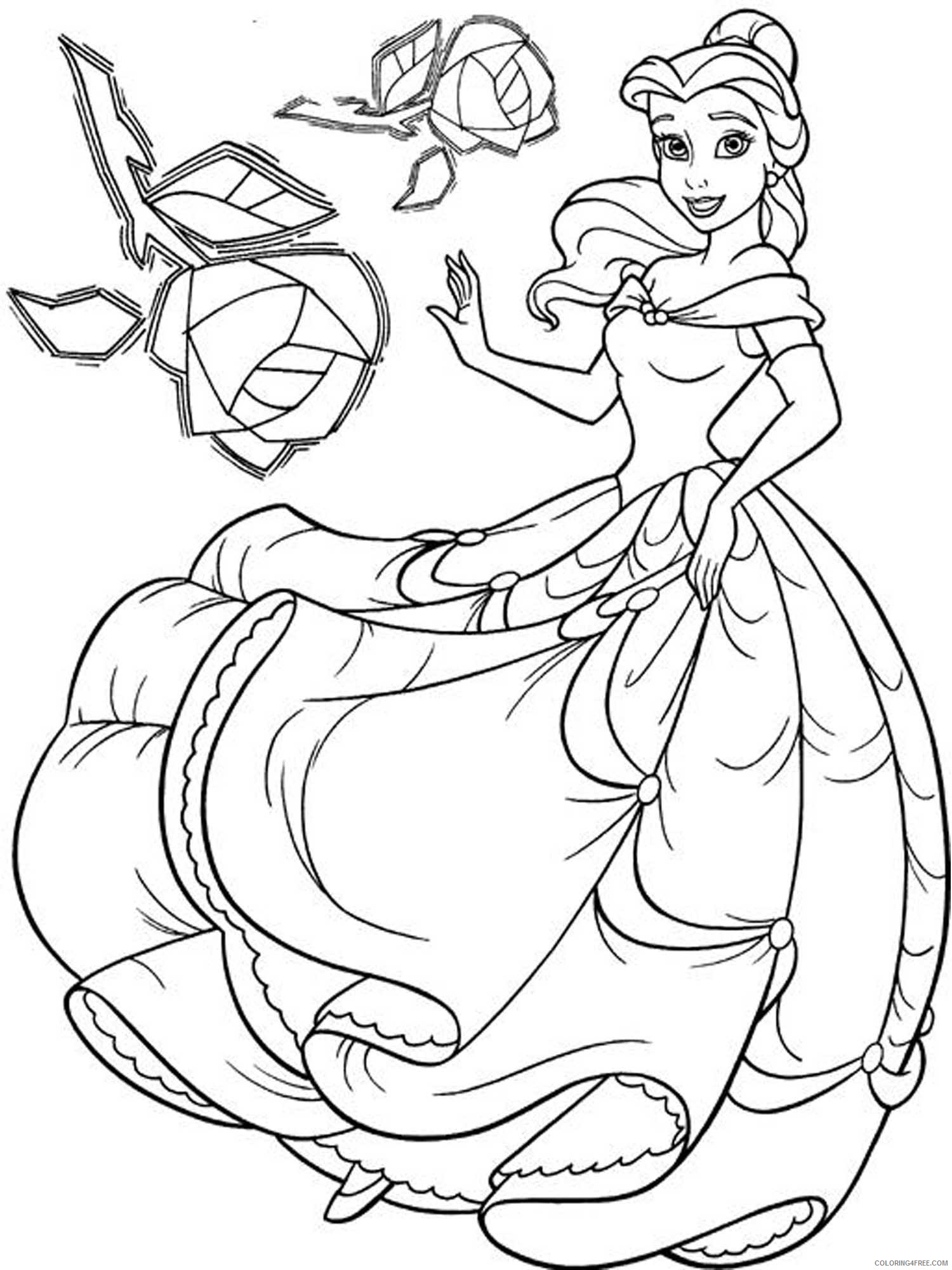 Princess Belle Coloring Pages Cartoons Belle Printable 2020 5092 Coloring4free
