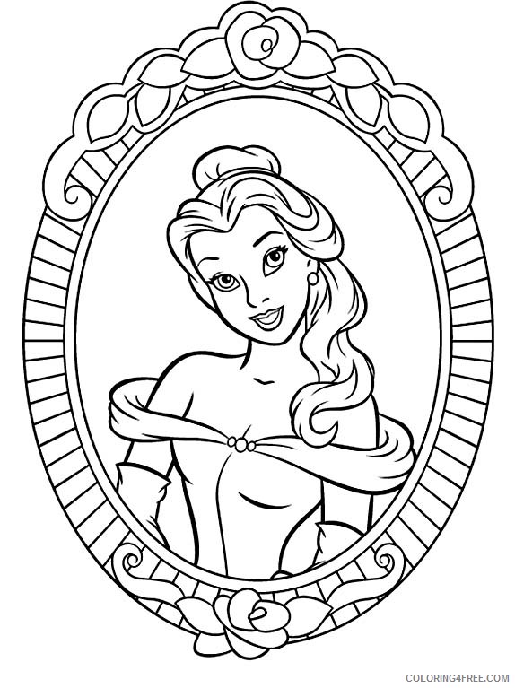 Princess Belle Coloring Pages Cartoons Belle Printable 2020 5094 Coloring4free
