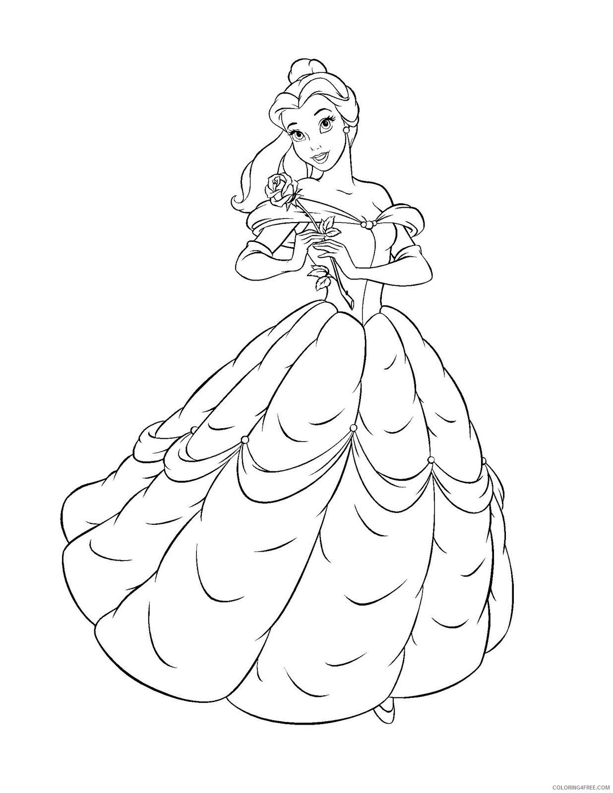 Princess Belle Coloring Pages Cartoons Belle Printable 2020 5104 Coloring4free