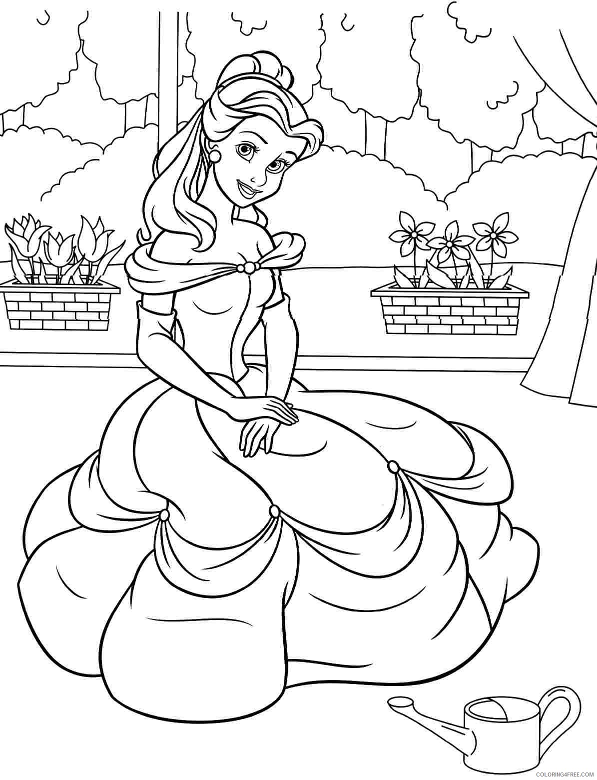 Princess Belle Coloring Pages Cartoons Disney Belle Printable 2020 5105 Coloring4free
