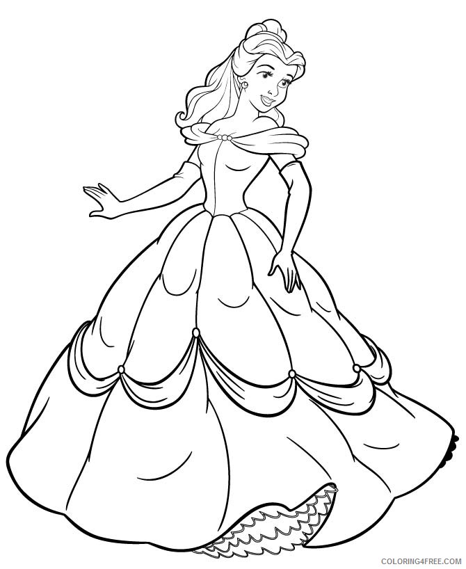 Princess Belle Coloring Pages Cartoons Princess Belle Printable 2020 5107 Coloring4free