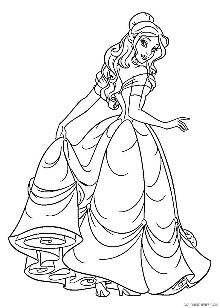 Princess Belle Coloring Pages Cartoons Princess Belle Printable 2020 5129 Coloring4free