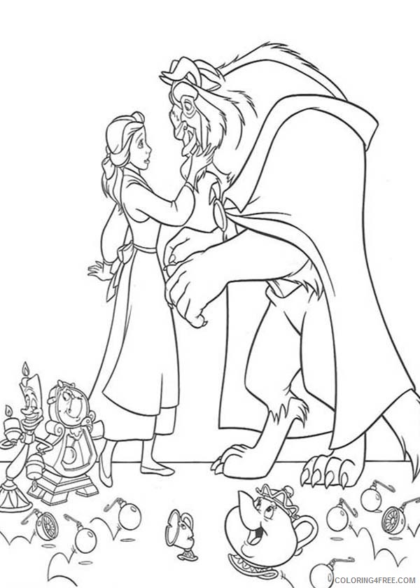 Princess Belle Coloring Pages Cartoons The Beast Meet The Beautiful Belle Printable 2020 5134 Coloring4free