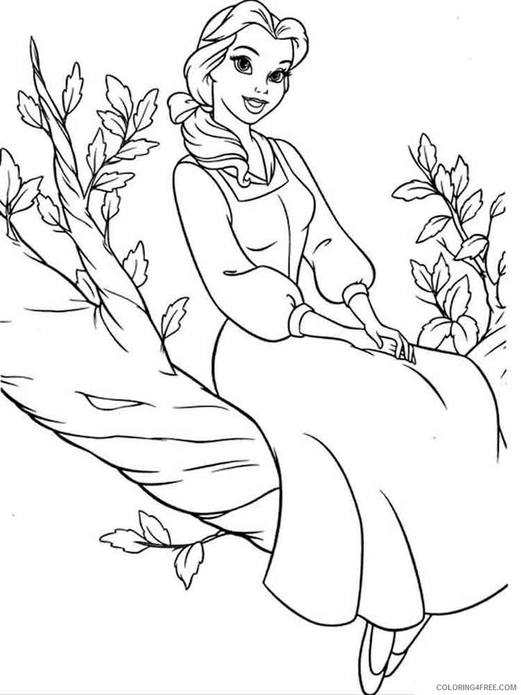 Princess Belle Coloring Pages Cartoons princess belle 13 Printable 2020 5110 Coloring4free