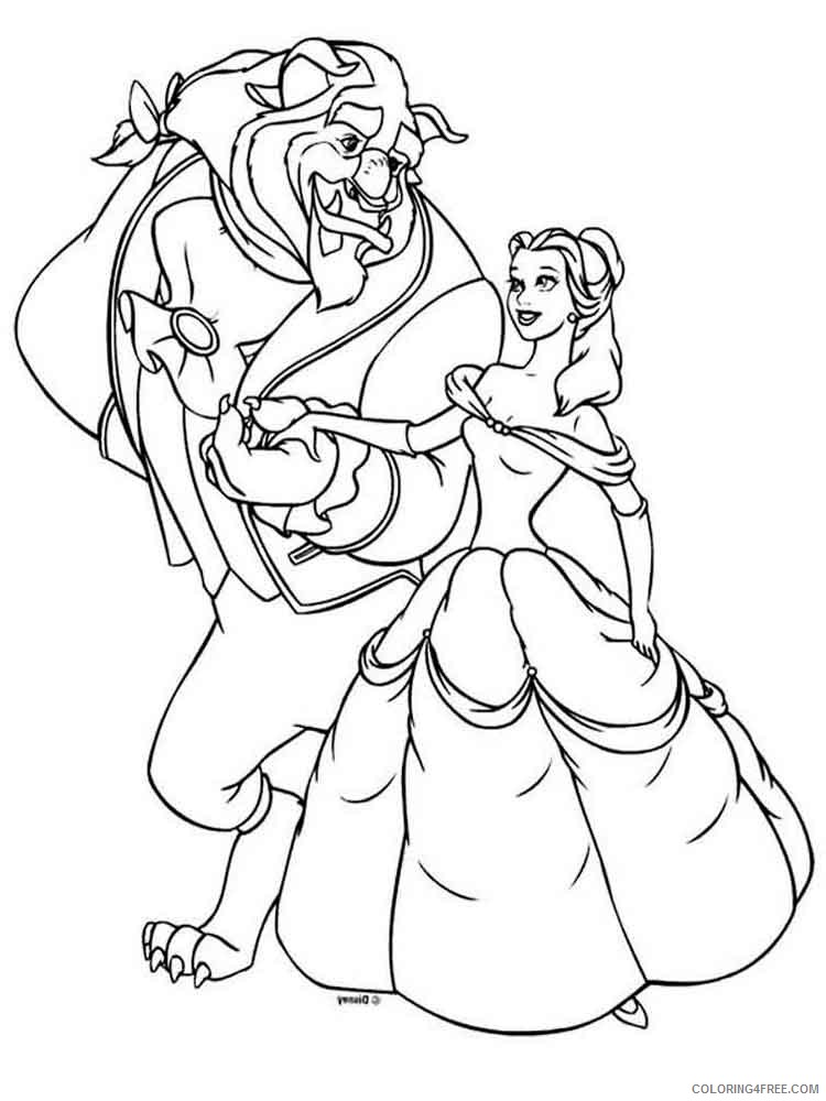 Princess Belle Coloring Pages Cartoons princess belle 9 Printable 2020 5127 Coloring4free