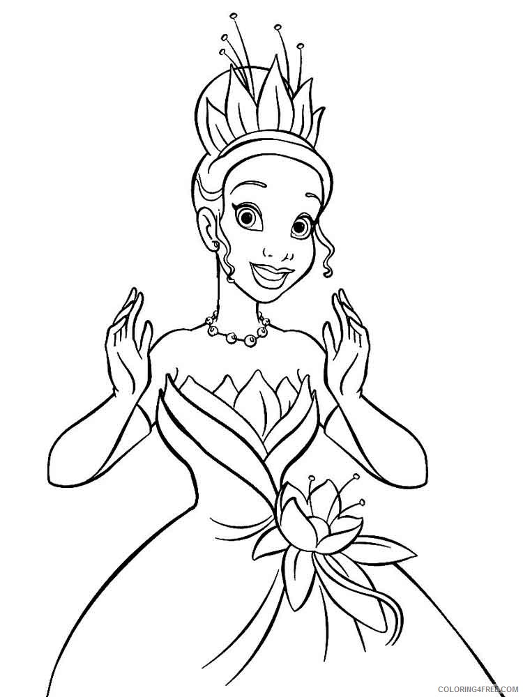 Princess Tiana Coloring Pages Cartoons princess tiana 10 Printable 2020 5146 Coloring4free