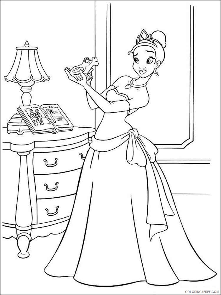 Princess Tiana Coloring Pages Cartoons princess tiana 11 Printable 2020 5147 Coloring4free