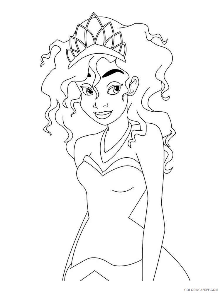 Princess Tiana Coloring Pages Cartoons princess tiana 13 Printable 2020 5149 Coloring4free