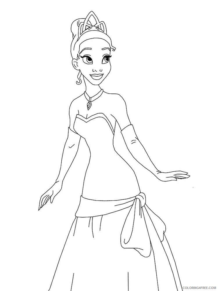 Princess Tiana Coloring Pages Cartoons princess tiana 14 Printable 2020 5150 Coloring4free