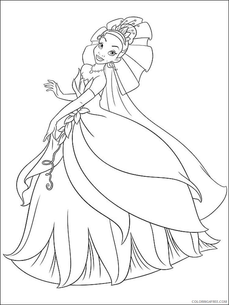 Princess Tiana Coloring Pages Cartoons princess tiana 6 Printable 2020 5153 Coloring4free
