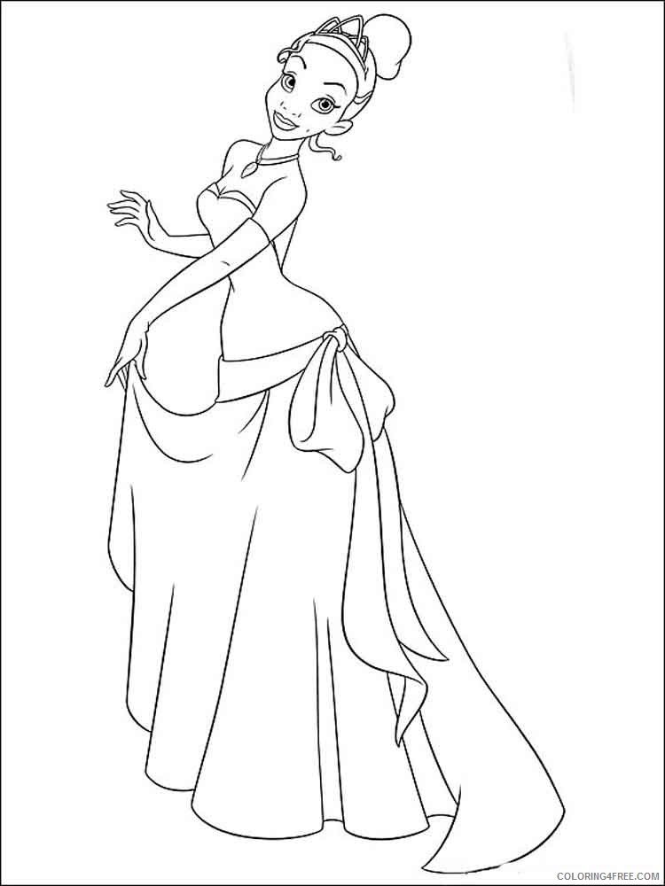 Princess Tiana Coloring Pages Cartoons princess tiana 8 Printable 2020 5155 Coloring4free