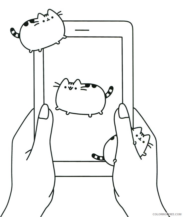 Pusheen Coloring Pages Cartoons Mobile Cat Pusheen Printable 2020 5185 Coloring4free