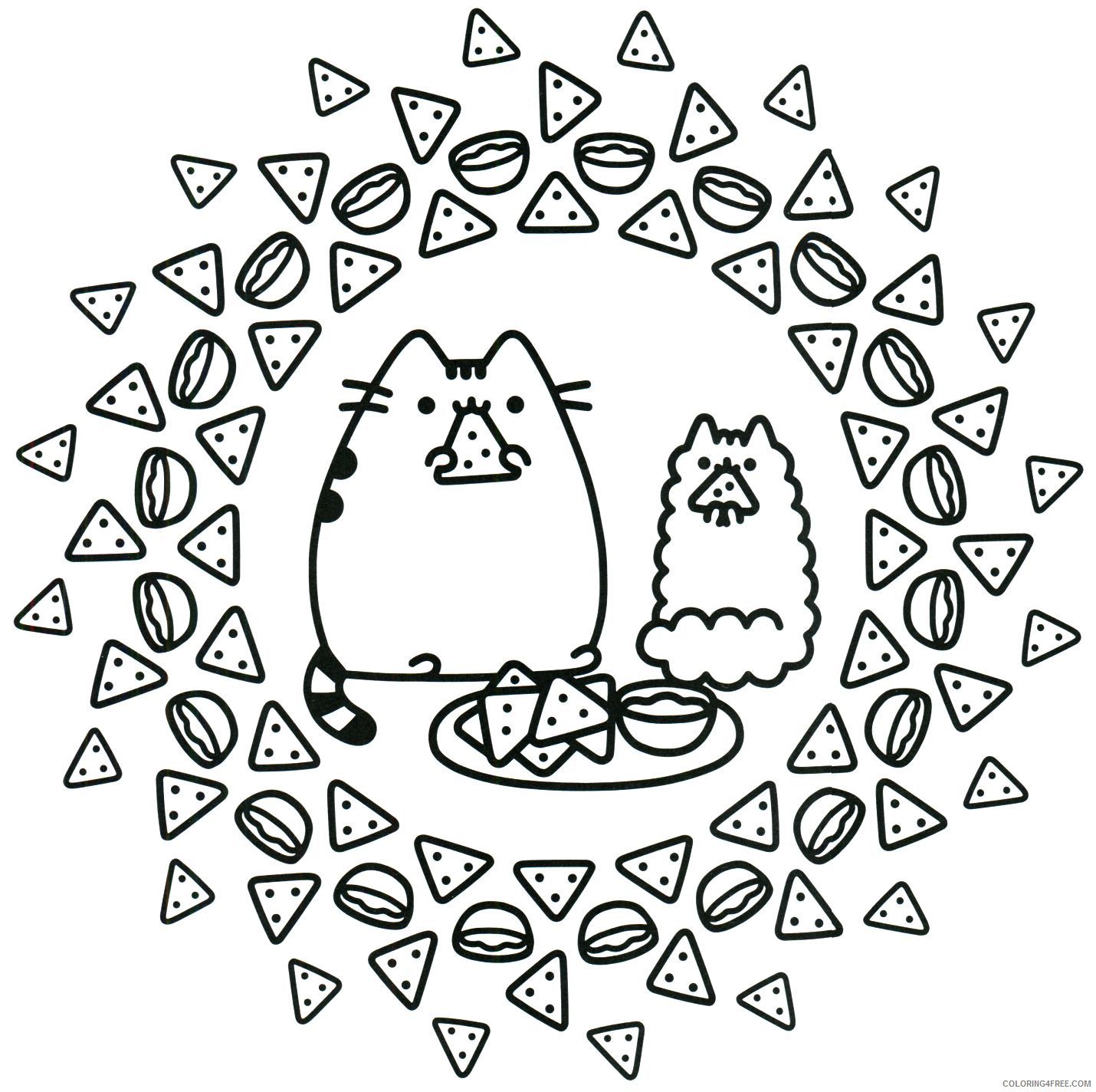 Pusheen Coloring Pages Cartoons Nacho Cats Pusheen Printable 2020 5186 Coloring4free