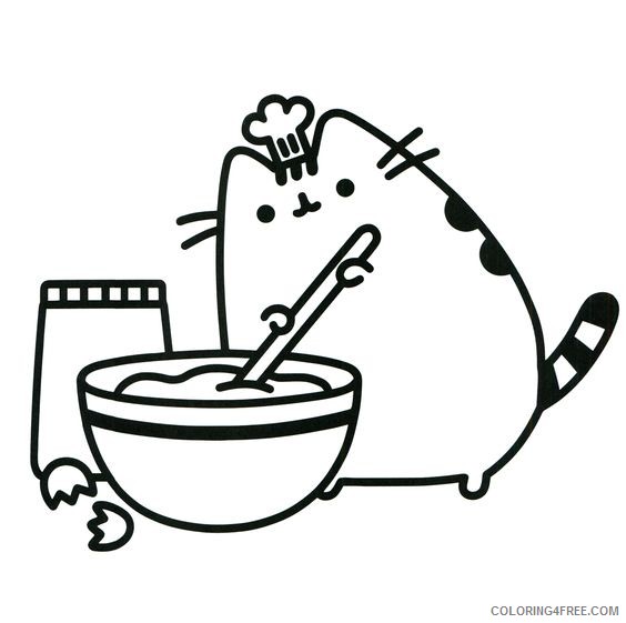 Pusheen Coloring Pages Cartoons Pusheen CatChef Printable 2020 5207 Coloring4free