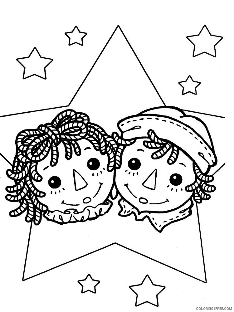 Raggedy Ann and Andy Coloring Pages Cartoons Raggedy Ann and Andy 1 Printable 2020 5230 Coloring4free